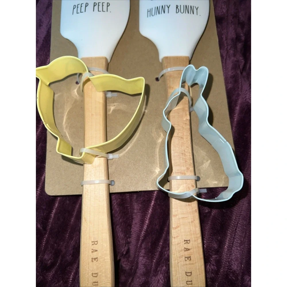 Rae Dunn Easter Cooking Spatulas & Cookie Cutters Bunny Chick Set of 2 New